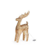 Bizzotto Renna Natalizia Penny Oro con 50 Micro LED Classic 27x13x50 cm Decorazione Luminosa