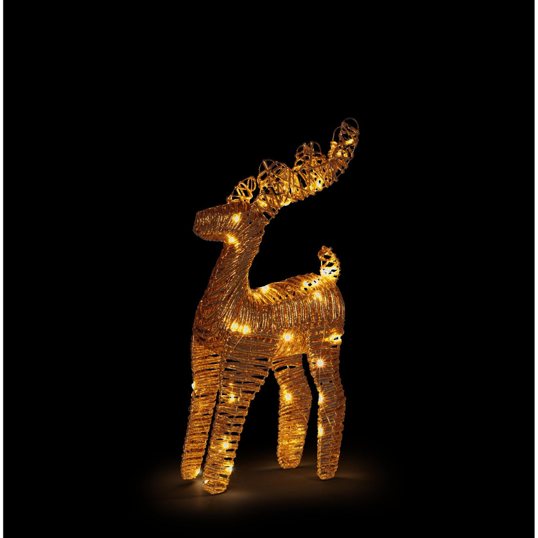 Bizzotto Renna Natalizia Penny Oro 50 MicroLED Luce Calda IP20 27x13xH50 cm – Decoración Luminosa
