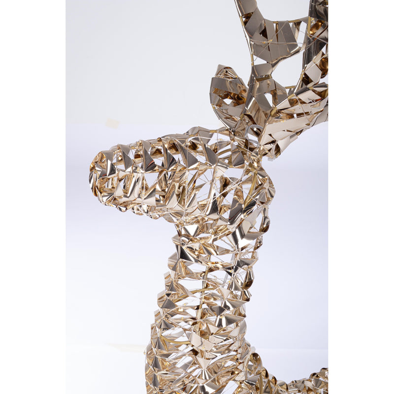 Bizzotto Renna Natalizia Ellary Oro con 600 Micro LED Classic 50x19x80 cm Decorazione Luminosa