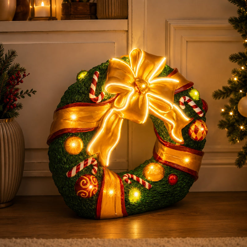 Bizzotto Corona di Natale Kinler LED 94x35,5x87,6 cm Decorazione Natalizia Luminosa