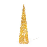 Bizzotto Cono Natalizio Zoe Oro con 400 Micro LED Classic Ø20x80 cm Decorazione Luminosa