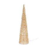 Bizzotto Cono Natalizio Zoe Oro con 400 Micro LED Classic Ø20x80 cm Decorazione Luminosa