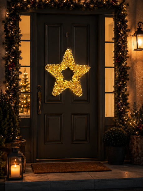 Bizzotto Stella Navideña Zoe Oro con 500 Micro LED IP20 Classic 50x8x50 cm Decoración Luminosa