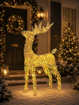 Bizzotto Renna Natalizia Zoe ST Oro con 600 Micro LED Classic 53x23x80 cm Decorazione Luminosa