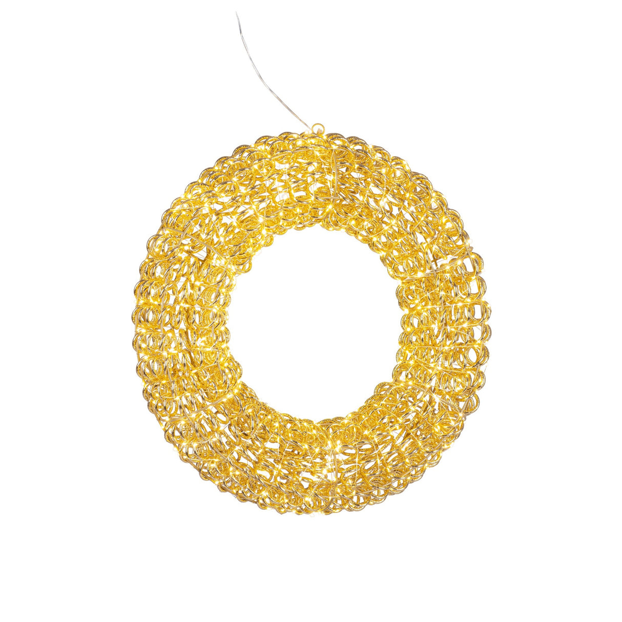 Bizzotto Corona Natalizia Zoe Oro con 720 Micro LED Classic Ø58x13 cm Decorazione Luminosa