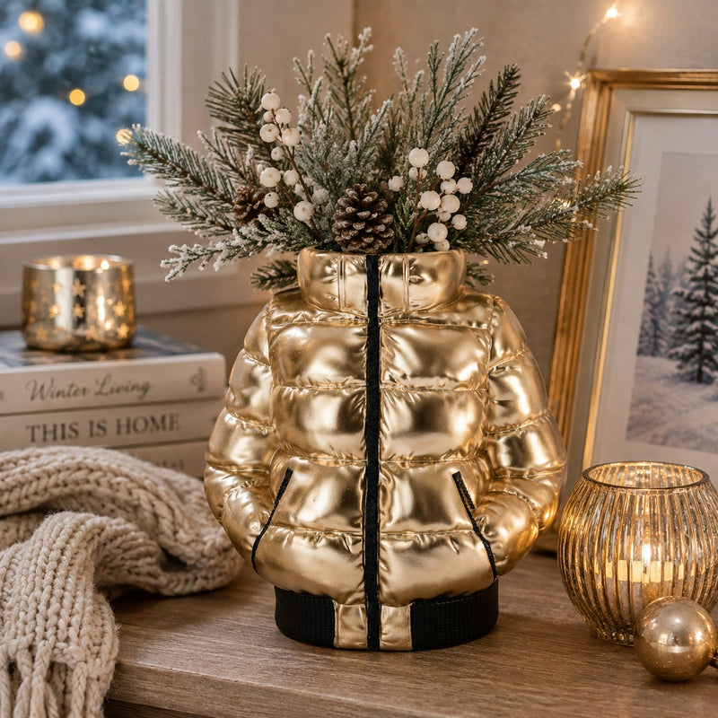 Bizzotto Decorazione Natalizia Wellow Giacca da Sci Oro H24,5 cm – Addobbo di Natale