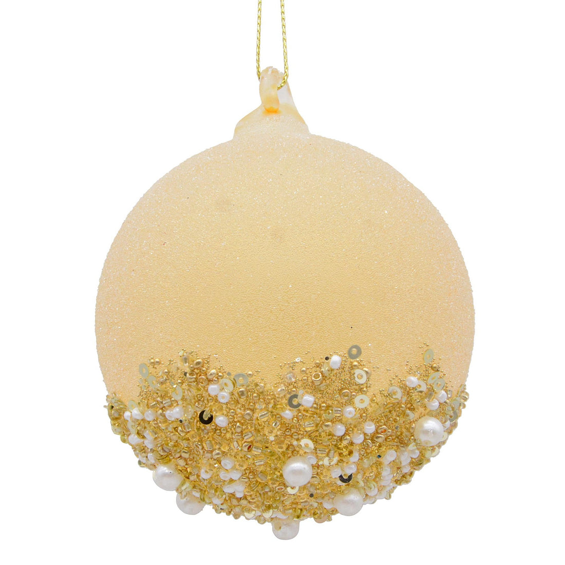 Bizzotto Sfera di Natale Brill Champagne D 8 cm in Vetro – Decorazione per Albero