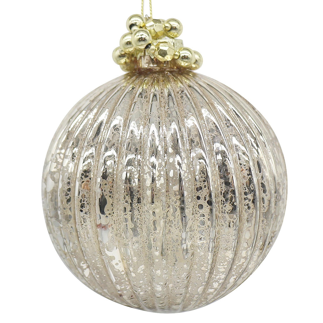 Bizzotto Sfera di Natale Reflections Champagne D 10 cm in Vetro – Decorazione per Albero