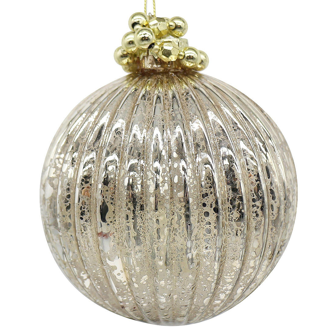 Bizzotto Sfera di Natale Reflections Champagne D 15 cm in Vetro – Decorazione per Albero
