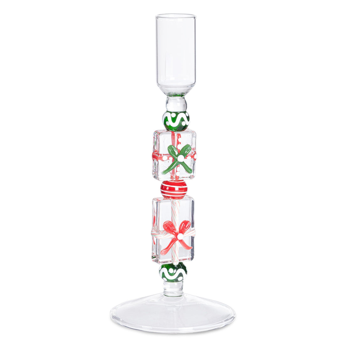 Bizzotto Portacandela Natalizio Borwick Regalo in Vetro H18,5 cm – Decorazione di Natale