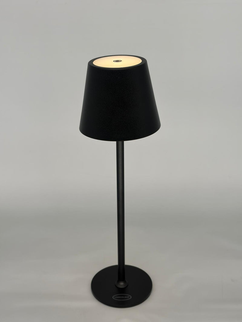 L'Arcolaio Lámpara LED Touch Recargable H 38 cm 10 x 10 cm IP54 Round Pro Negra