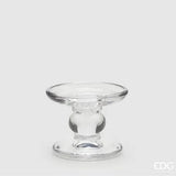 EDG Enzo De Gasperi Portavelas Redonda con Esfera H 6 Cm D 9 Cm Natural Transparente Vela e Tallo