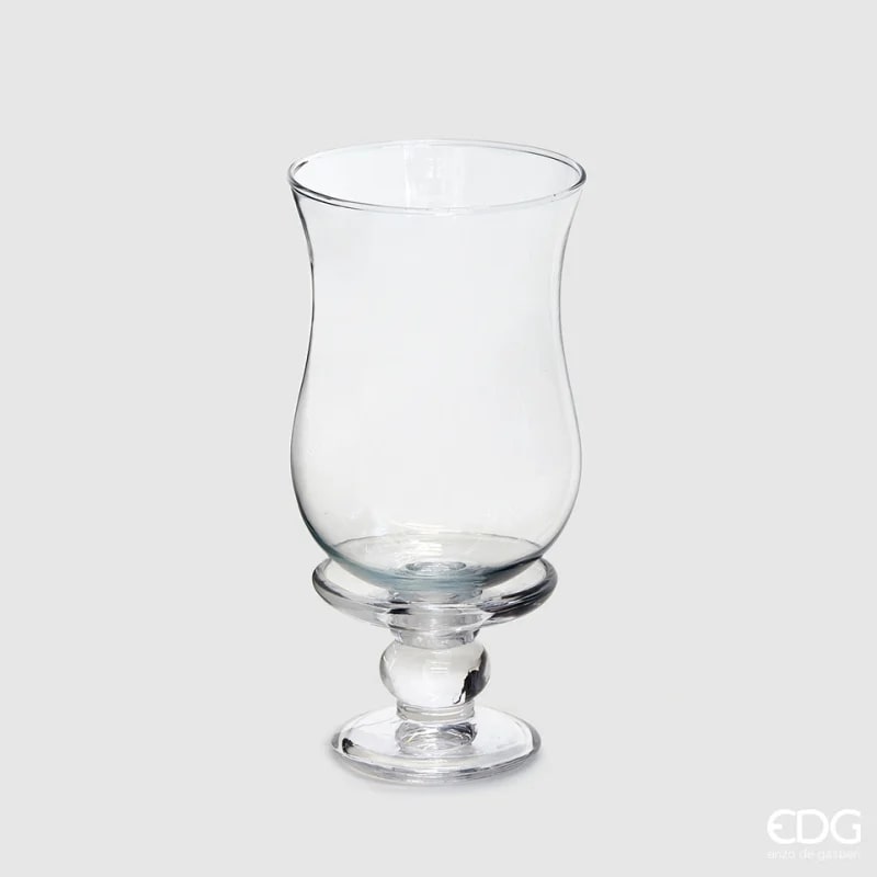EDG Enzo De Gasperi Portavelas Redonda con Esfera H 6 Cm D 9 Cm Natural Transparente Vela e Tallo
