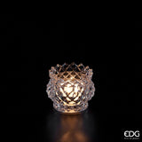 EDG Enzo De Gasperi Portacandela Bombata H 7 Cm D 9,5 Cm Natural Trasparente