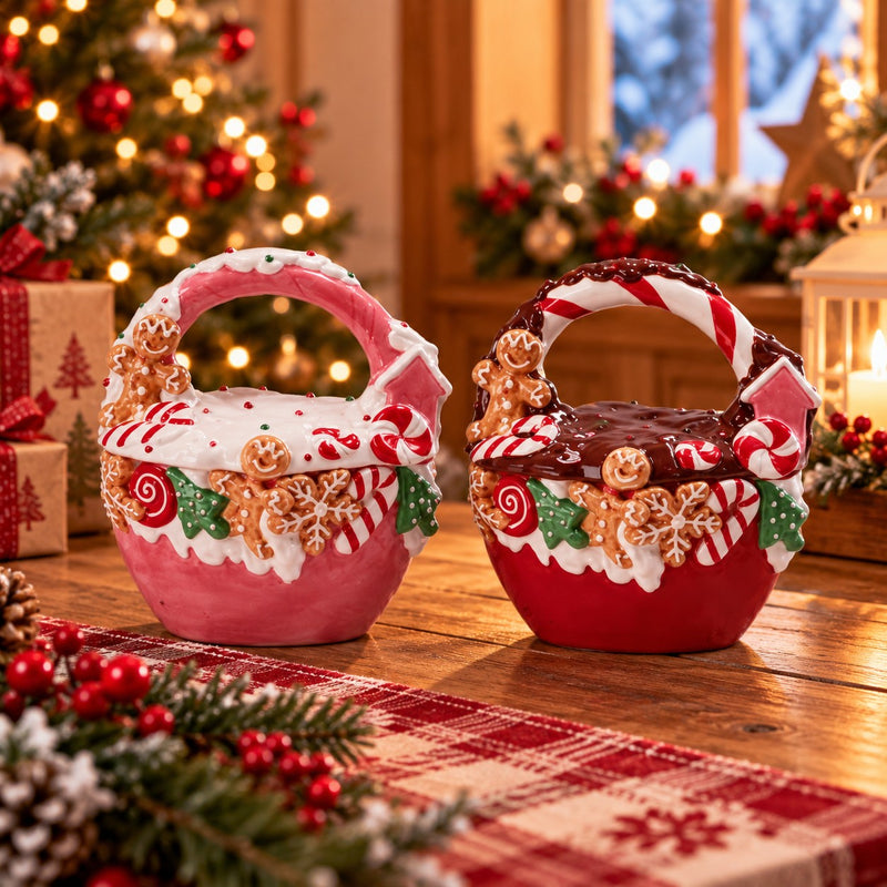 Ad Trend Scatola Natalizia Decorativa in Ceramica Assortita 18x11xH22 cm 1 Pz – Contenitore Decorativo per la Casa di Natale
