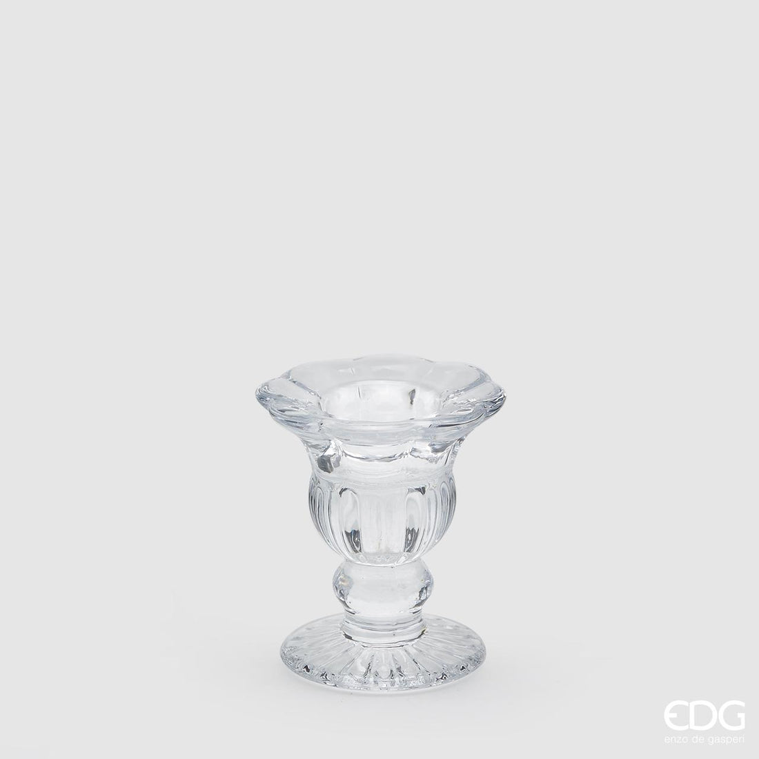 EDG Enzo De Gasperi Portavelas Tulipán H10 D9 Natural Transparente