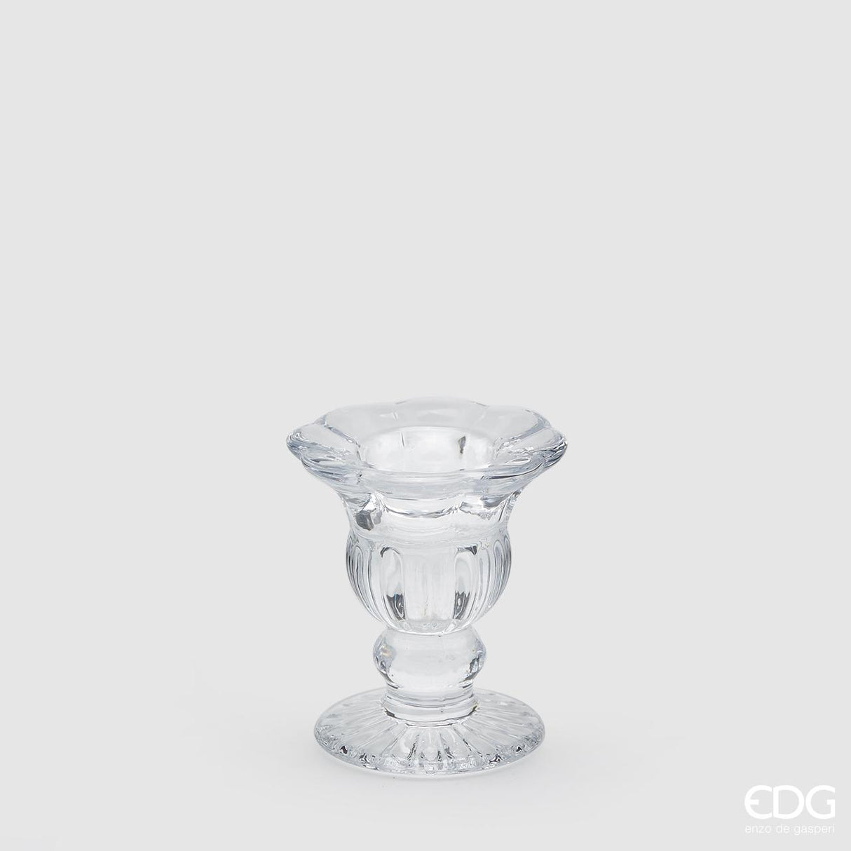 EDG Enzo De Gasperi Portavelas Tulipán H10 D9 Natural Transparente