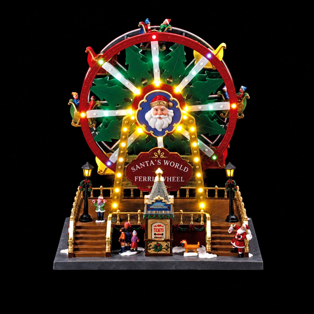 Ad Trend Paisaje Navideño Invernal de Plástico con 27 Luces LED 30x21xH34 cm – Decoración Luminosa de Navidad para el Hogar
