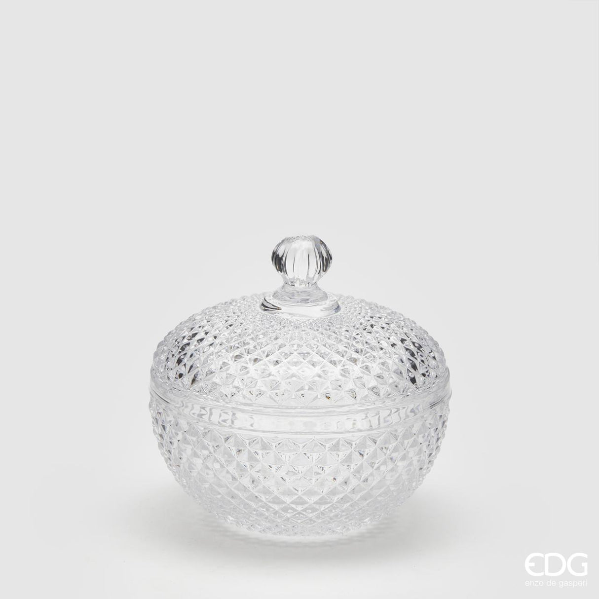 EDG Enzo De Gasperi Contenedor Redondo Rombos H11 D12 Naturaleza Transparente