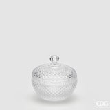 EDG Enzo De Gasperi Contenedor Redondo Rombos H9 D9 Natural Transparente