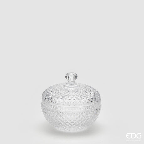 EDG Enzo De Gasperi Contenedor Redondo Rombos H9 D9 Natural Transparente