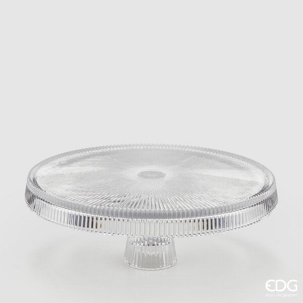 EDG Enzo De Gasperi Bandeja con Borde Sombrerete. H 10,5 Cm D 30 Cm Transparente