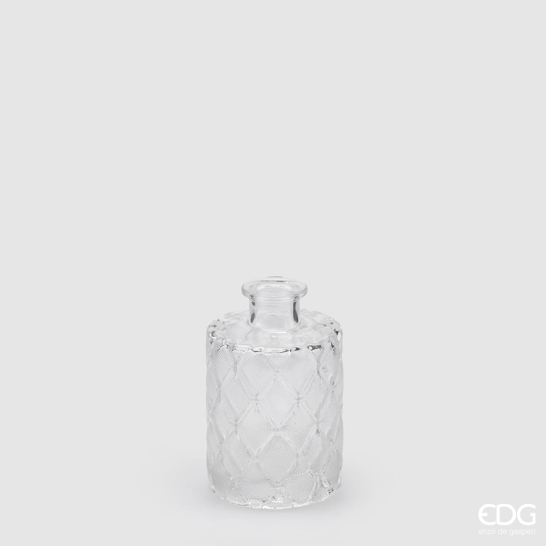EDG Enzo De Gasperi Jarrón Botella Rombos H11 D7 Natural Transparente