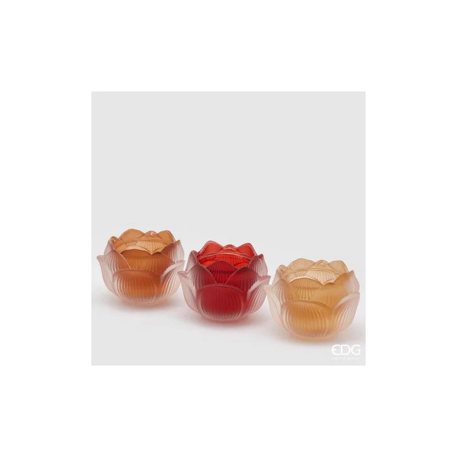 EDG Enzo De Gasperi Portavelas Loto H7,5 D10,5 Multicolor 3 Piezas