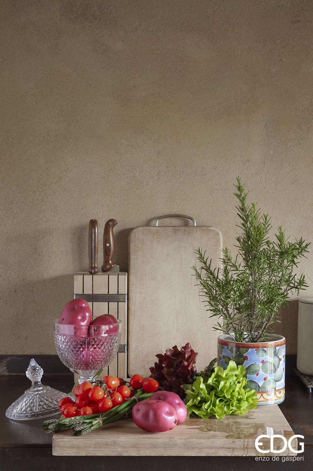 EDG Enzo De Gasperi Recipiente Copa H29 D15 Natural Transparente