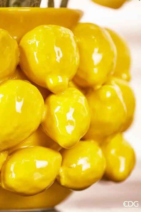 Jarrón Limones Enzo De Gasperi Svasado H 36 Cm D 30 Cm Amarillo