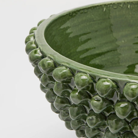 EDG Enzo De Gasperi Vaso Fenice Pigna con Piede H 24,5 Cm D 40 Cm Colore Verde