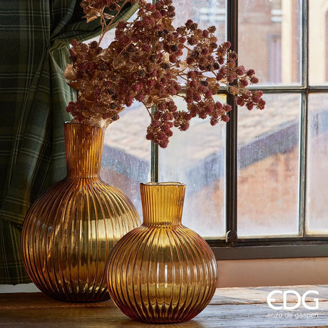 EDG Enzo De Gasperi Vaso Ampolla H 35 Cm D 29 Cm Ambra