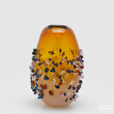 edg enzo de gasperi edg enzo de gasperi vaso gemme ovale h 29 cm l 21 cm l 17 cm vetro amber ean 8059824456465