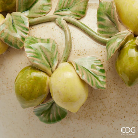 Jarrón EDG Enzo De Gasperi Freaky Limones Cuenco H 15,5 Cm D 19,5 Cm Cerámica Waterproof Amarillo Verde