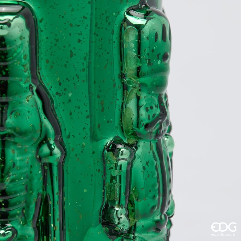 EDG Enzo De Gasperi Jarrón Soldatino Cilindro Green H25 Ø15 cm – Decoración Navideña