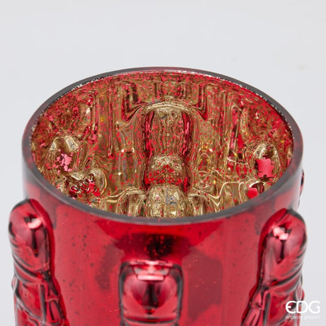 EDG Enzo De Gasperi Jarrón Soldatino Cilindro Rojo H25 Ø15 cm – Decoración de Navidad