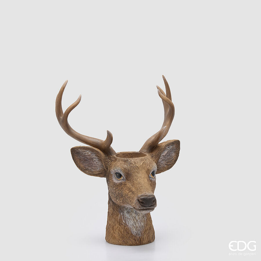 EDG Enzo De Gasperi Jarrón Ciervo Hazelnut 37x33xH47 cm – Decoración de Navidad