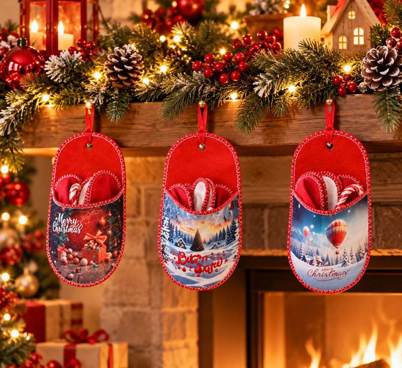 Ad Trend Set 3 Pares de Pantuflas Surtidas 26x47 cm 1 Paq – Idea de Regalo Navidad