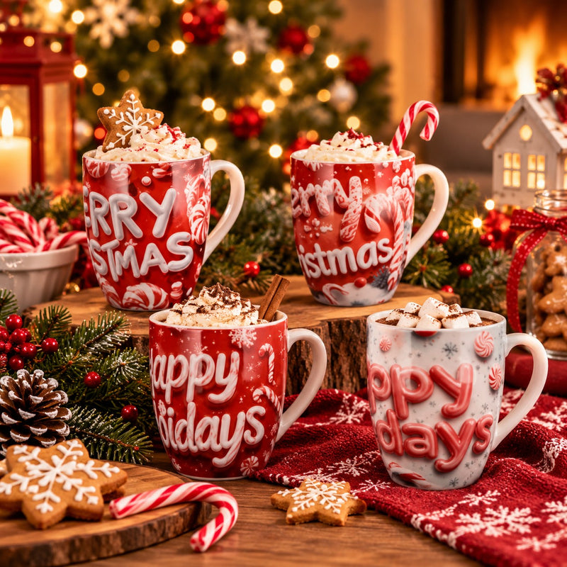 Ad Trend Taza Mug NBC Navideña Surtida H10,5 Ø8 cm 1 Ud – Idea de Regalo Navidad