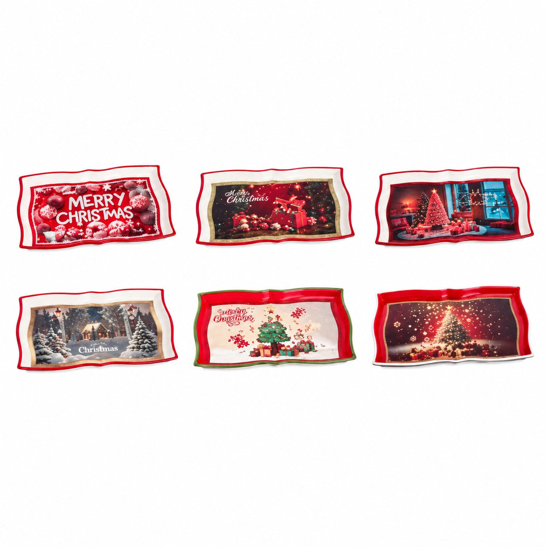 Ad Trend Vassoio Rettangolare Natalizio in Plastica Assortito 35x23 cm 1 Pz – Accessorio Decorativo per la Tavola di Natale