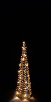 Ad Trend Árbol de Navidad Oro 30 LED H 60 Cm a Batería Luz cálida