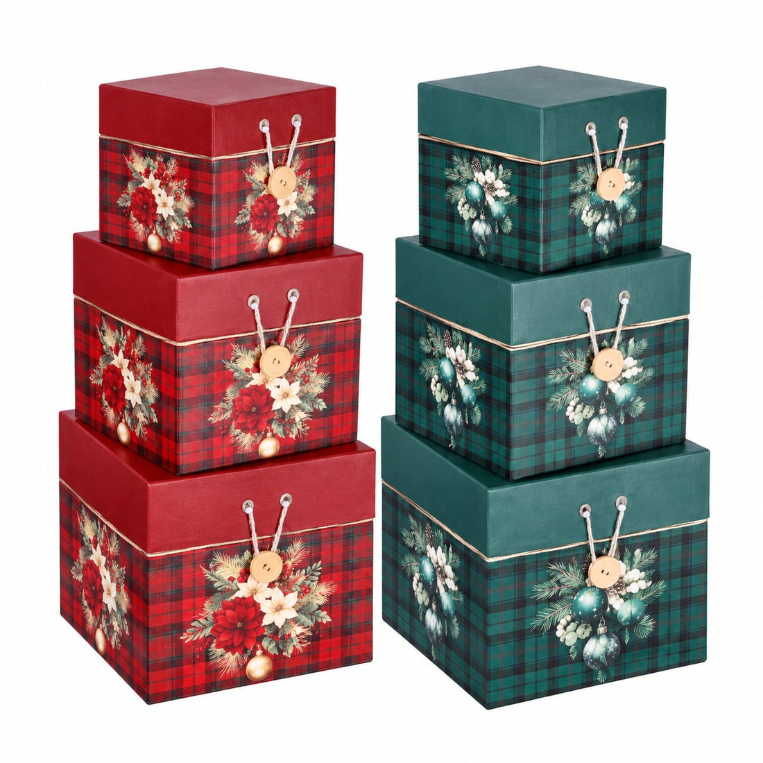 Ad Trend Set 3 Cajas Cuadradas en Cartón Navideñas Surt. 1 Paq – Empaques Regalo Navidad