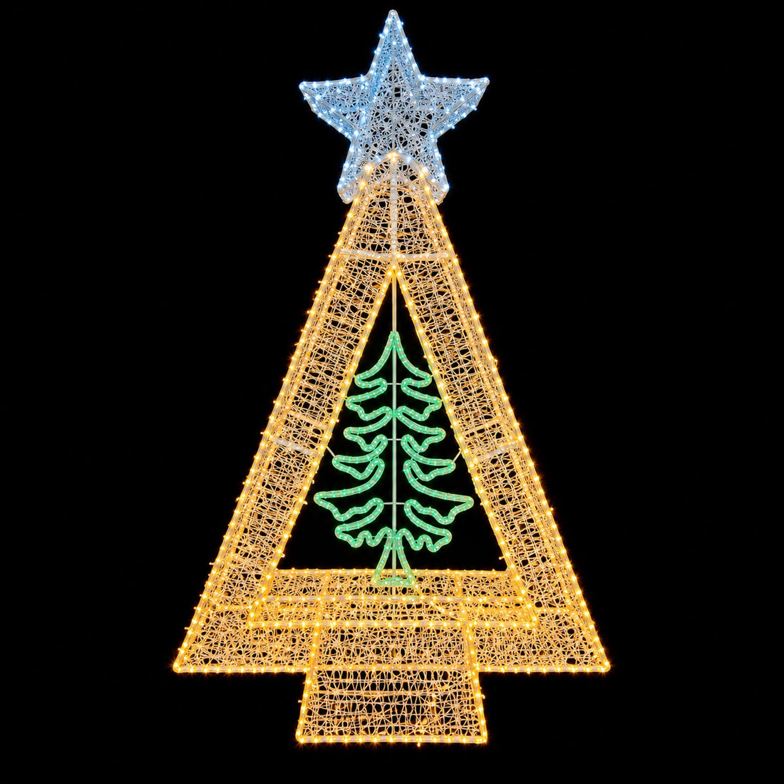 Ad Trend Árbol de Navidad Luminoso 1482 LED para Exterior 130x130xH205 cm – Decoración Navideña