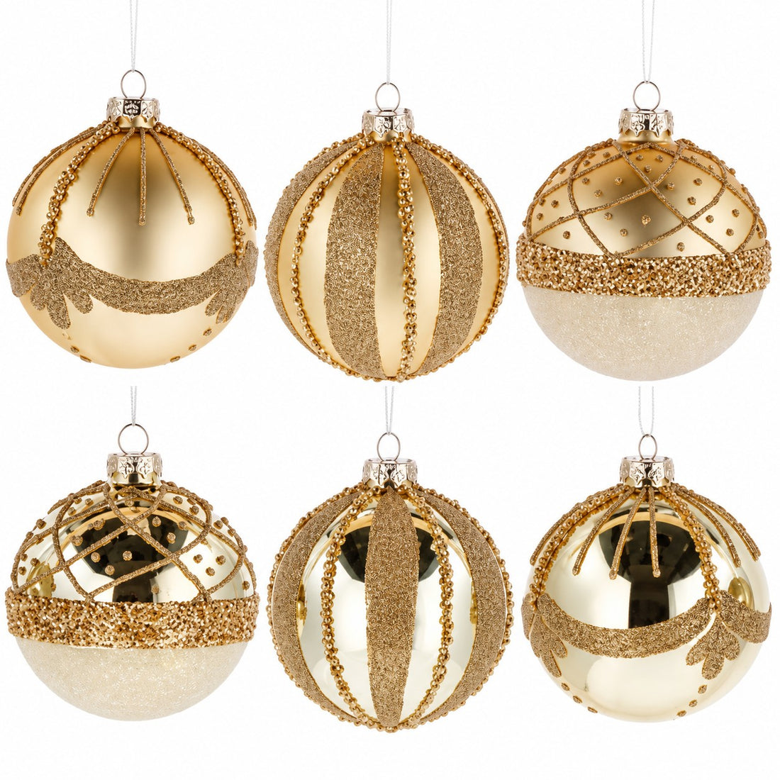 Ad Trend Bola de Navidad en Vidrio Oro Ø8 cm Surtida 1 Uds – Adorno Navideño