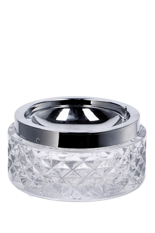 Ad Trend Cenicero de Muelle en Vidrio y Metal Ø 12 Cm Alt 6 Cm