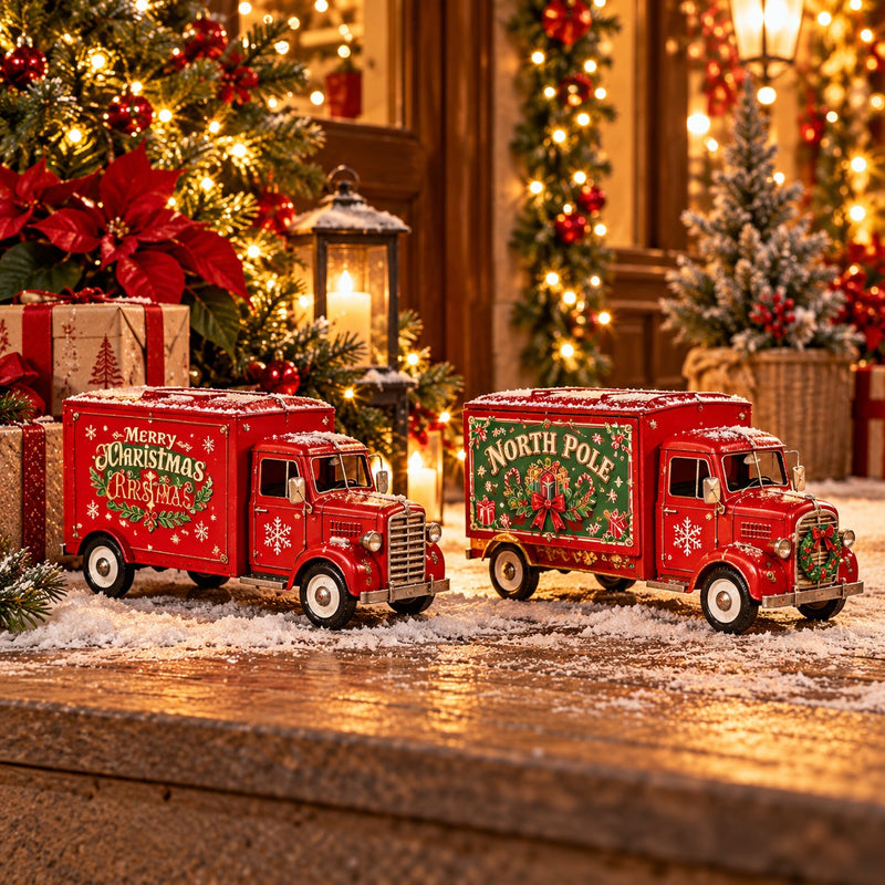 Ad Trend Camión Decorativo Navideño en Hierro Surtido 34x15xH19 cm 1 Ud – Decoración de Navidad