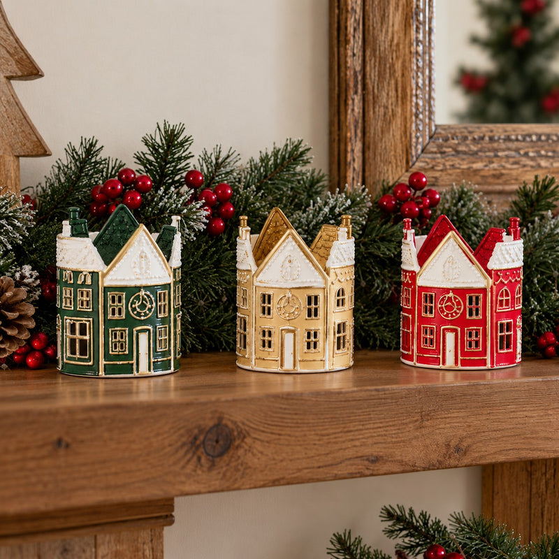 Ad Trend Mini Casa Decorativa Navideña en Hierro Surtida 20x20xH25 cm 1 Uds – Decoración de Navidad