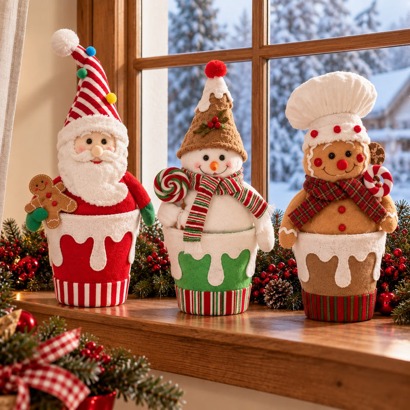 Ad Trend Decoración Navideña en Tejido Surtida 18x14xH35 cm 1 Ud – Adorno Navideño