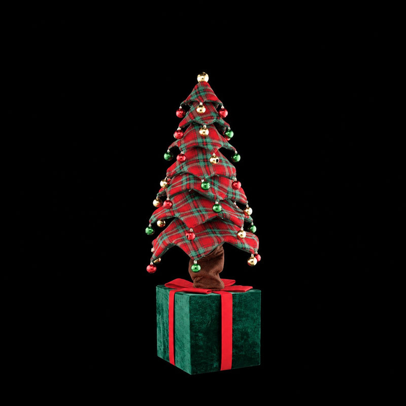 Ad Trend Árbol de Navidad con Paquete de Regalo Tartán 60x60xH150 cm – Decoración Navideña