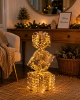 Ad Trend Torre Pacchi Regalo di Natale Oro 500 LED da Interno/Esterno 30x30x96 cm 1 Pz